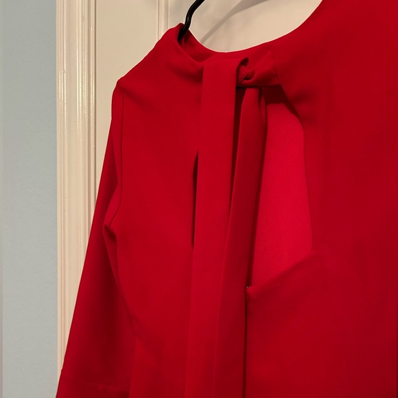 BANANA REPUBLIC LONG SLEEVE RED DRESS - Picture 3 of 6